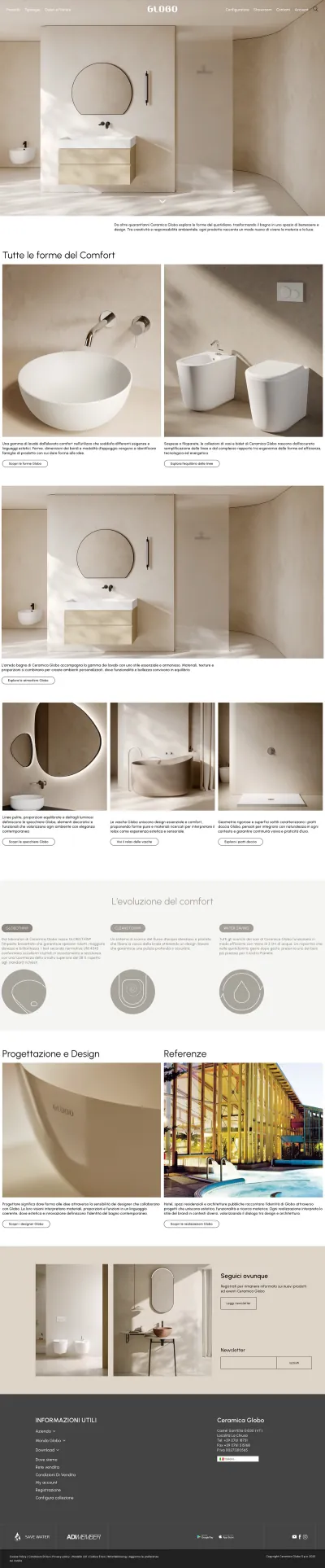Pagina completa del sito Ceramica Globo