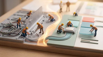 Professionisti in miniatura rinnovano i componenti di un’interfaccia digitale esistente